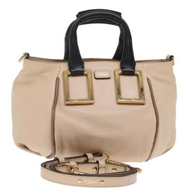 Chloe Chloe Etel Hand Bag Leather 2way Beige Blac… - image 1