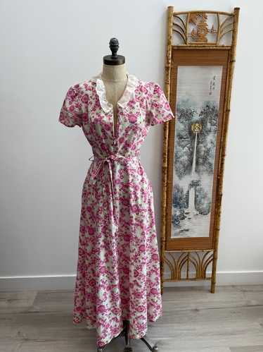 1930s Floral Cotton Dress