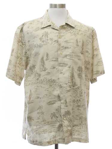 1990's Lands End Mens Lands End Linen Blend Hawaii