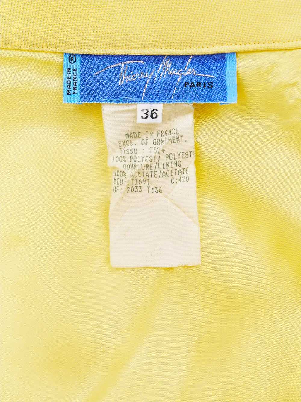 Thierry Mugler Early 1990s Yellow Fitted Blazer a… - image 5