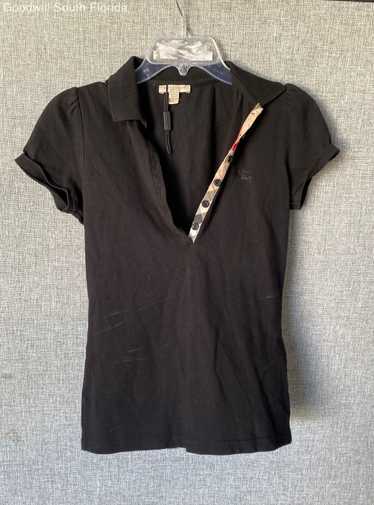Authentic Burberry Brit Womens Black Polo Shirt Si