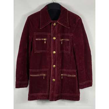 Other Vintage Burgundy Faux Suede Fleece Lined Sn… - image 1