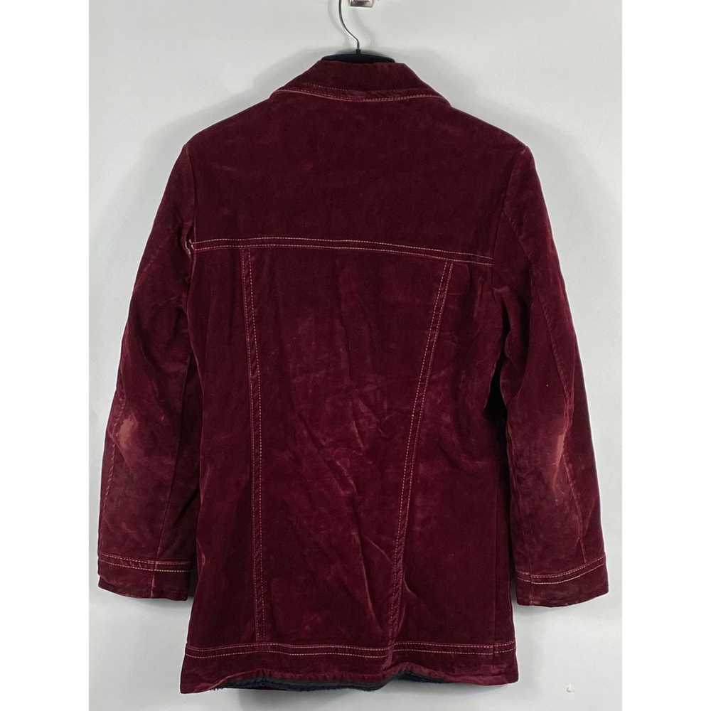 Other Vintage Burgundy Faux Suede Fleece Lined Sn… - image 2