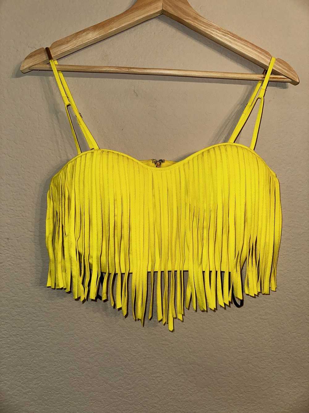Bebe × Streetwear × Vintage BEBE Yellow Fringe Zi… - image 1