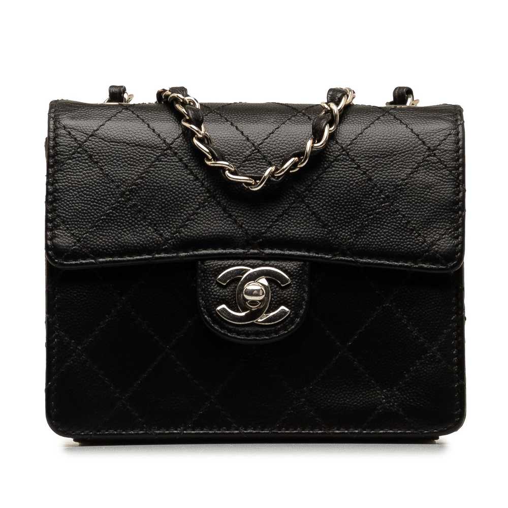 Chanel Chanel Mini Square Classic Quilted Caviar … - image 1