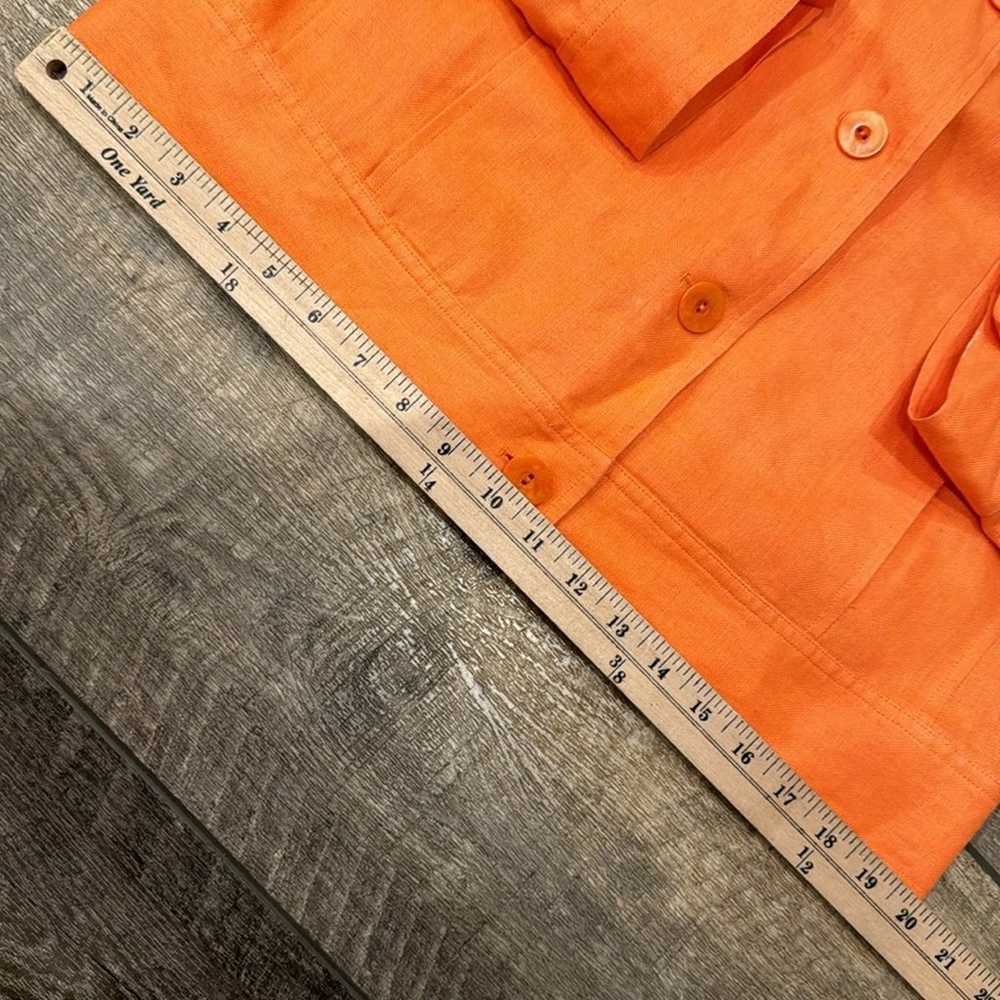 Talbots Women's Linen Jacket Bright Orange Size 10 - image 3