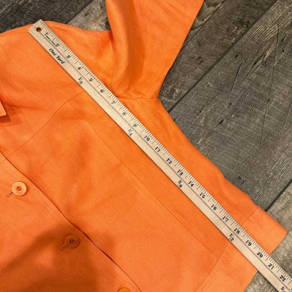 Talbots Women's Linen Jacket Bright Orange Size 10 - image 5