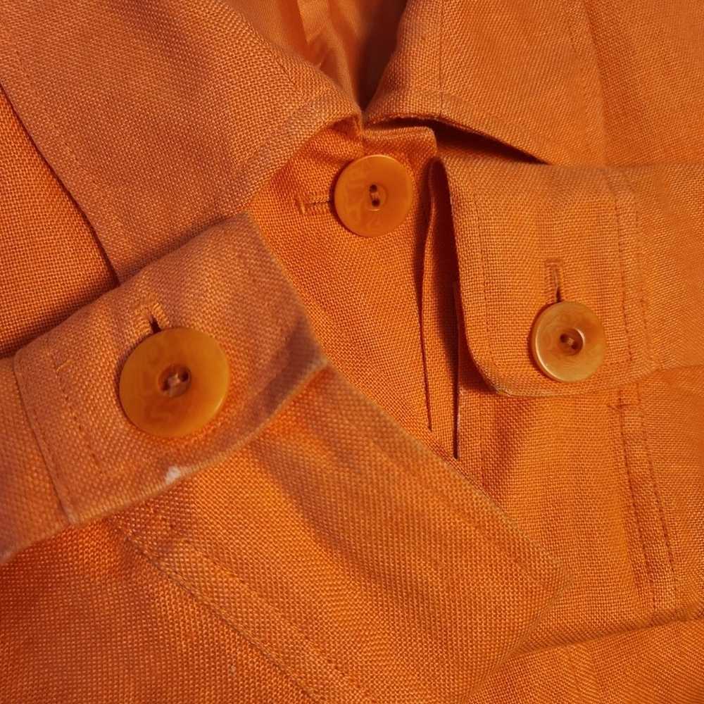 Talbots Women's Linen Jacket Bright Orange Size 10 - image 8