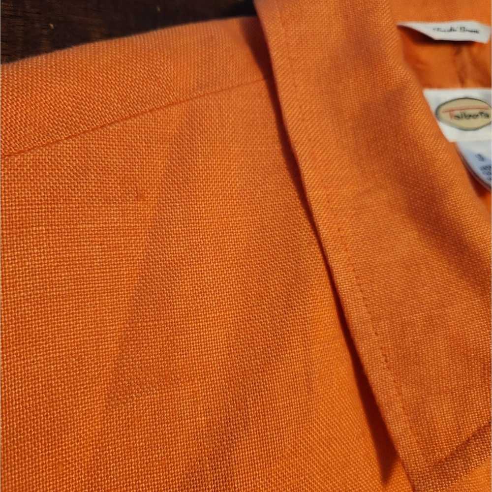 Talbots Women's Linen Jacket Bright Orange Size 10 - image 9