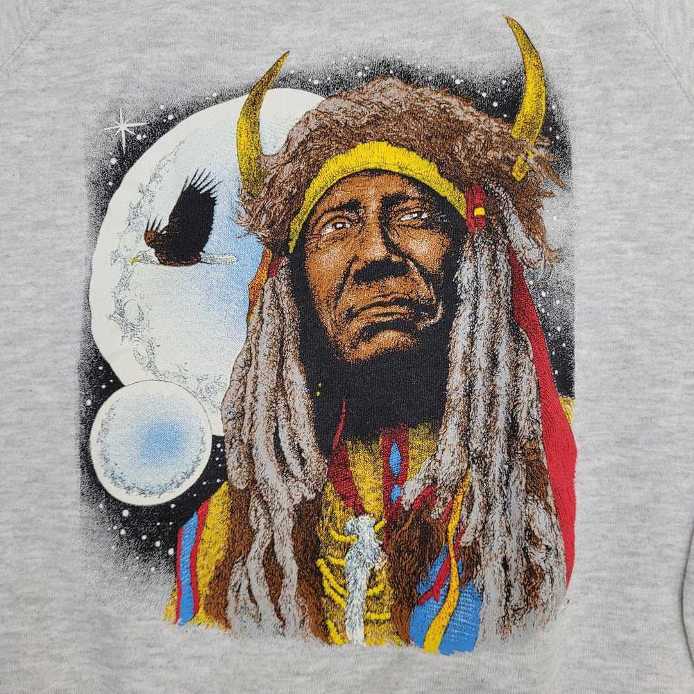 Other Vintage Native Indian Warrior Sweatshirt Me… - image 10