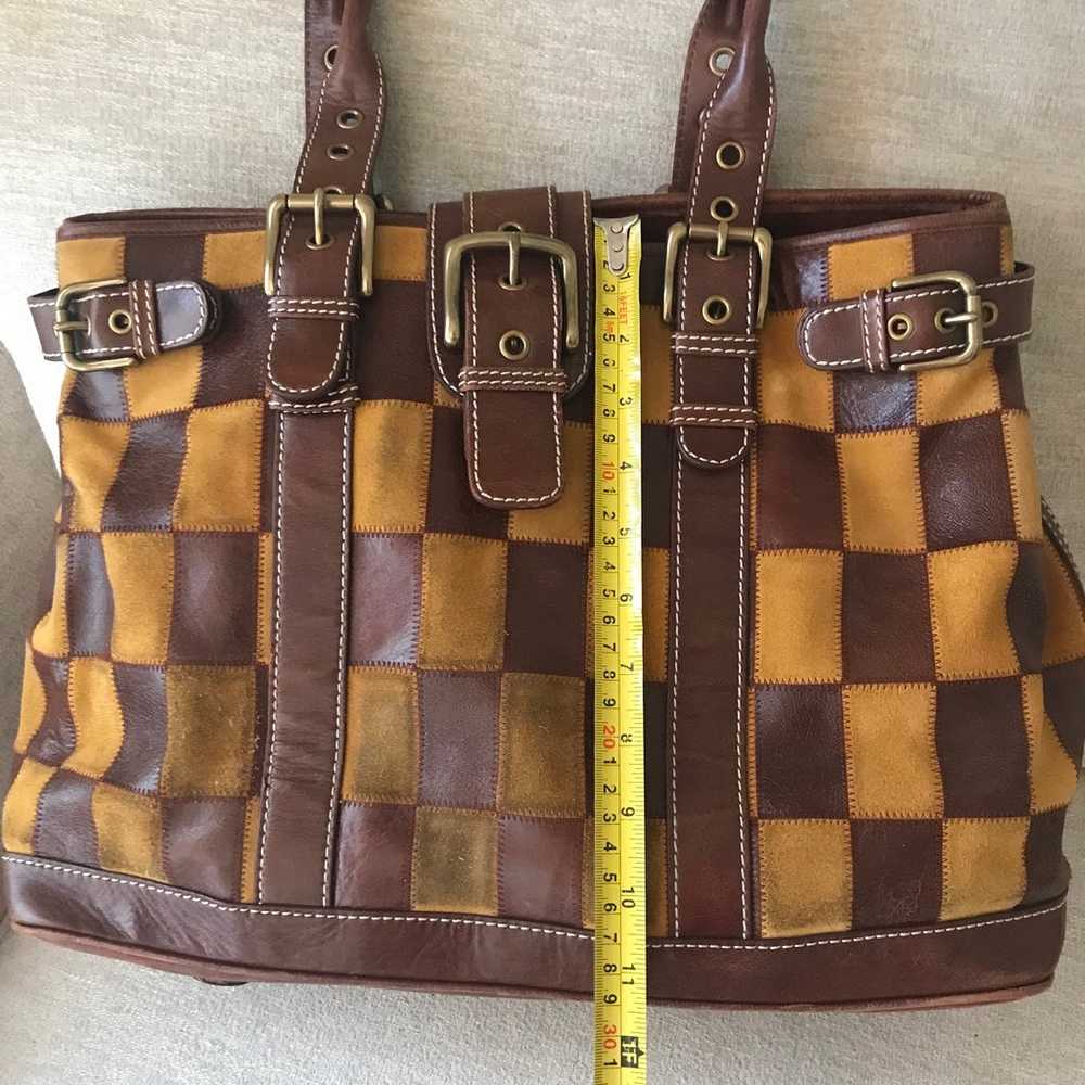 Woman’s Vintage Genuine Brown Leather/Suede Large… - image 3