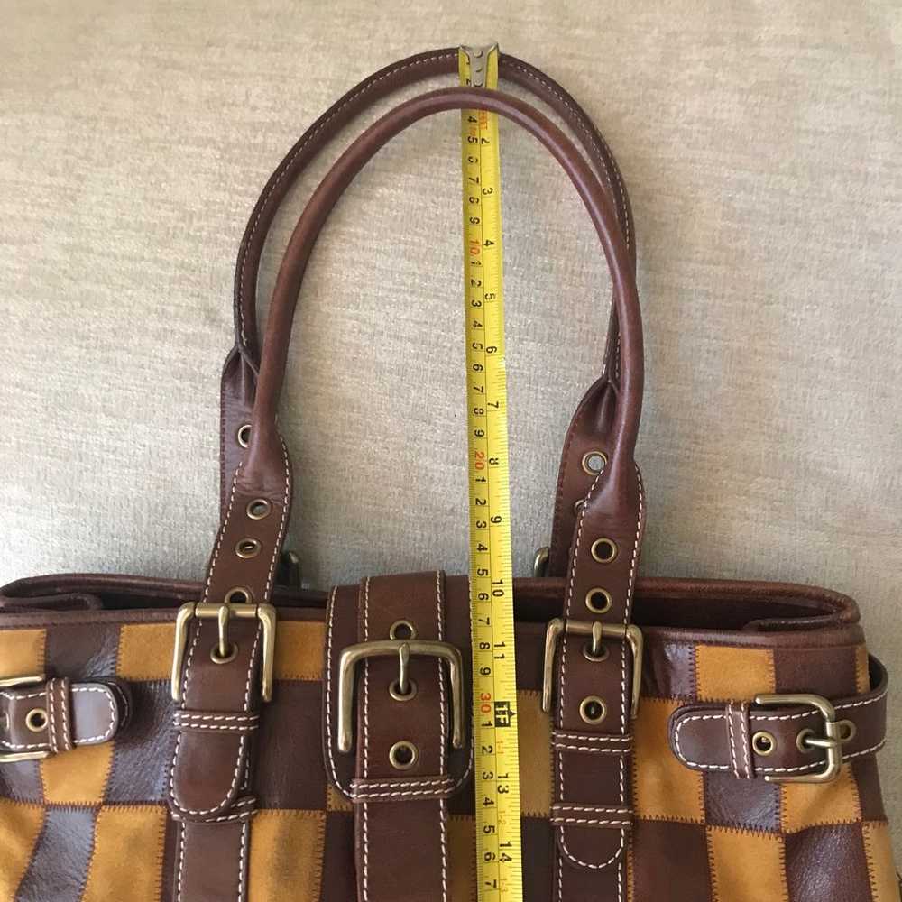 Woman’s Vintage Genuine Brown Leather/Suede Large… - image 4