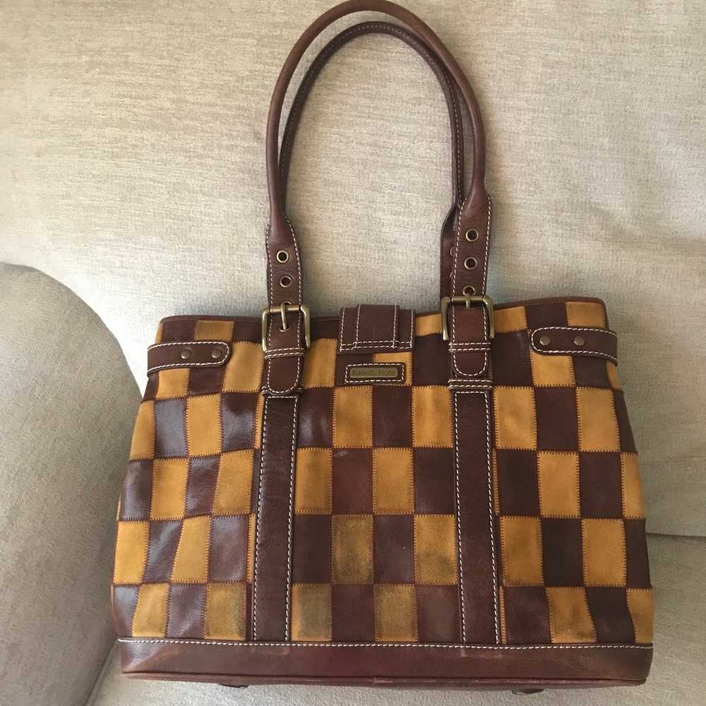 Woman’s Vintage Genuine Brown Leather/Suede Large… - image 5