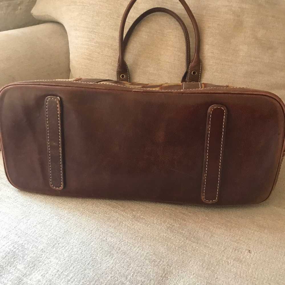 Woman’s Vintage Genuine Brown Leather/Suede Large… - image 7