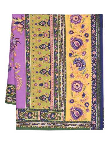 Etro Pre-Owned floral-print cotton scarf - Blue