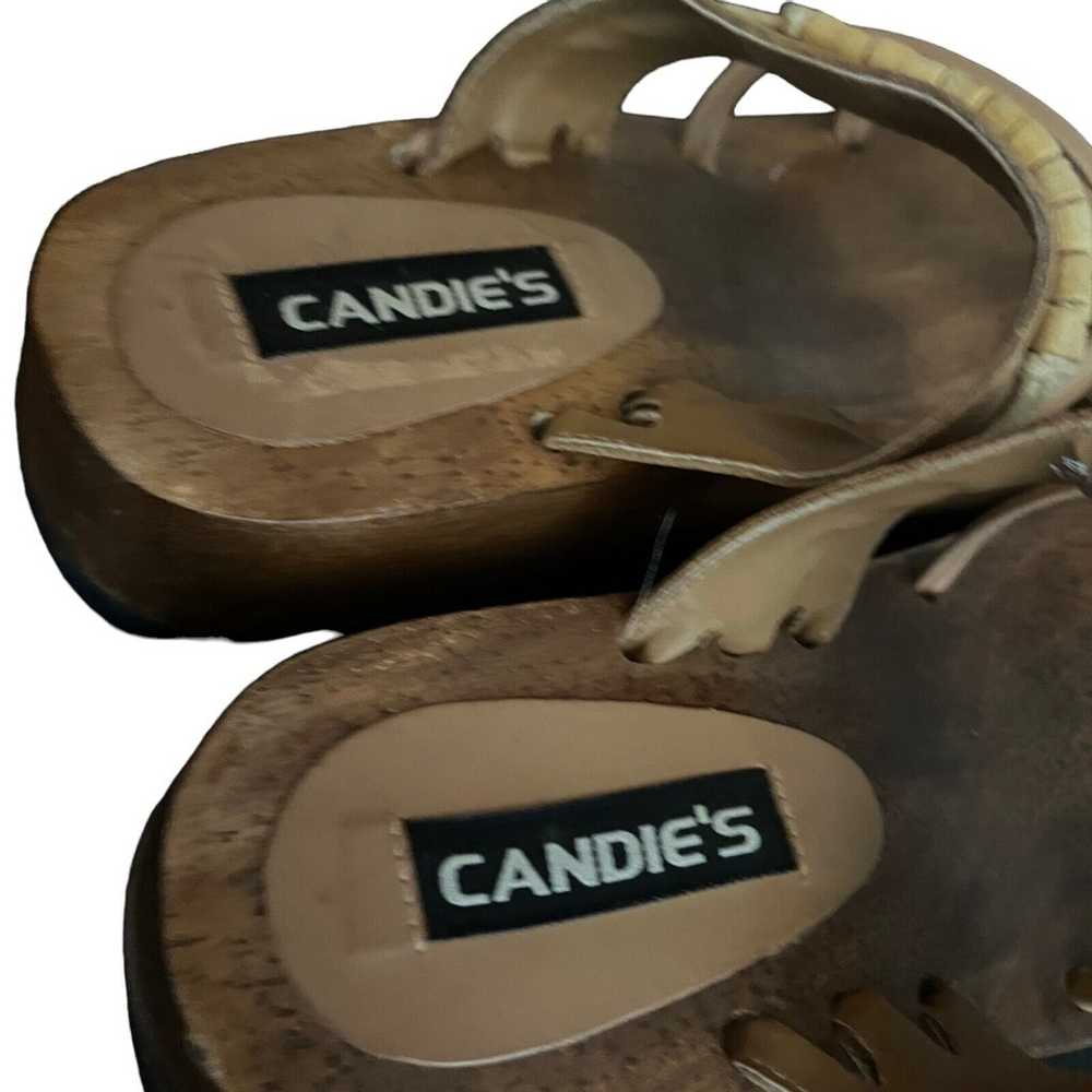 Candie's Sandals VTG Beaded Leather Hippie 90's Y… - image 10