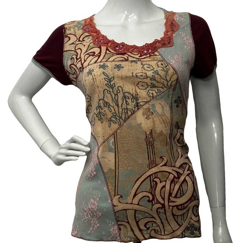 Edista Vintage Top Large Lace Trim - image 1