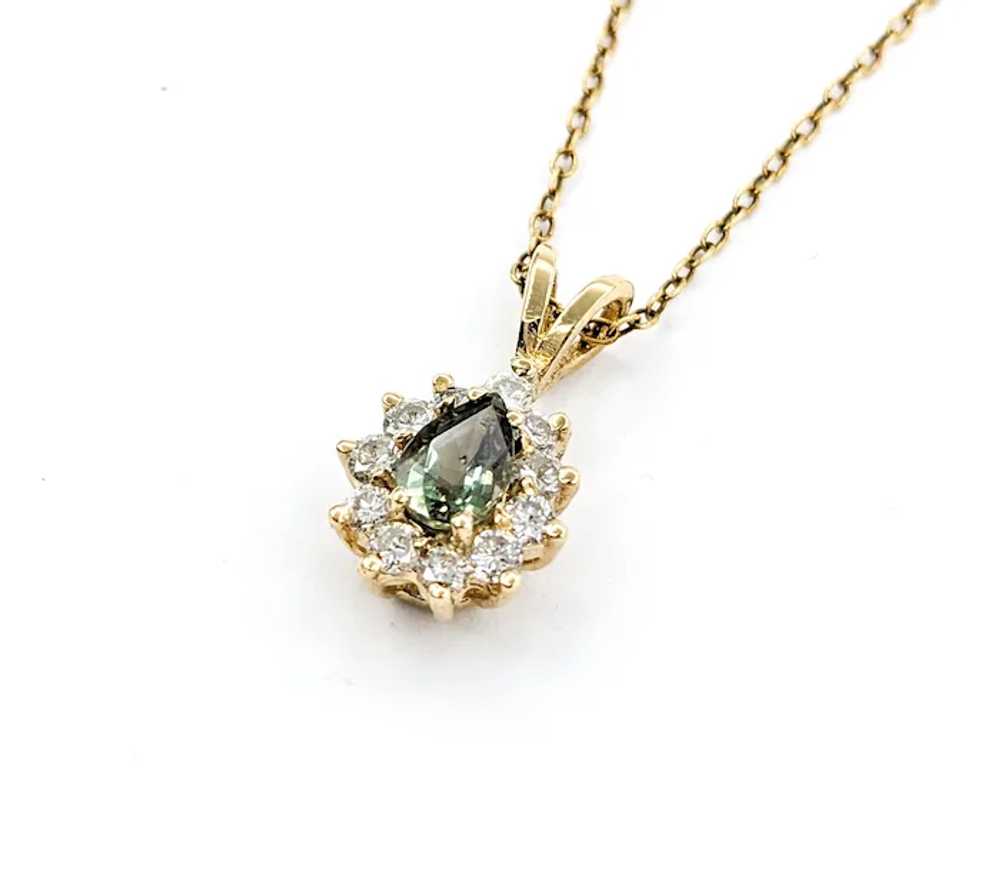 Alexandrite And Diamond Halo Pendant In Yellow Go… - image 7