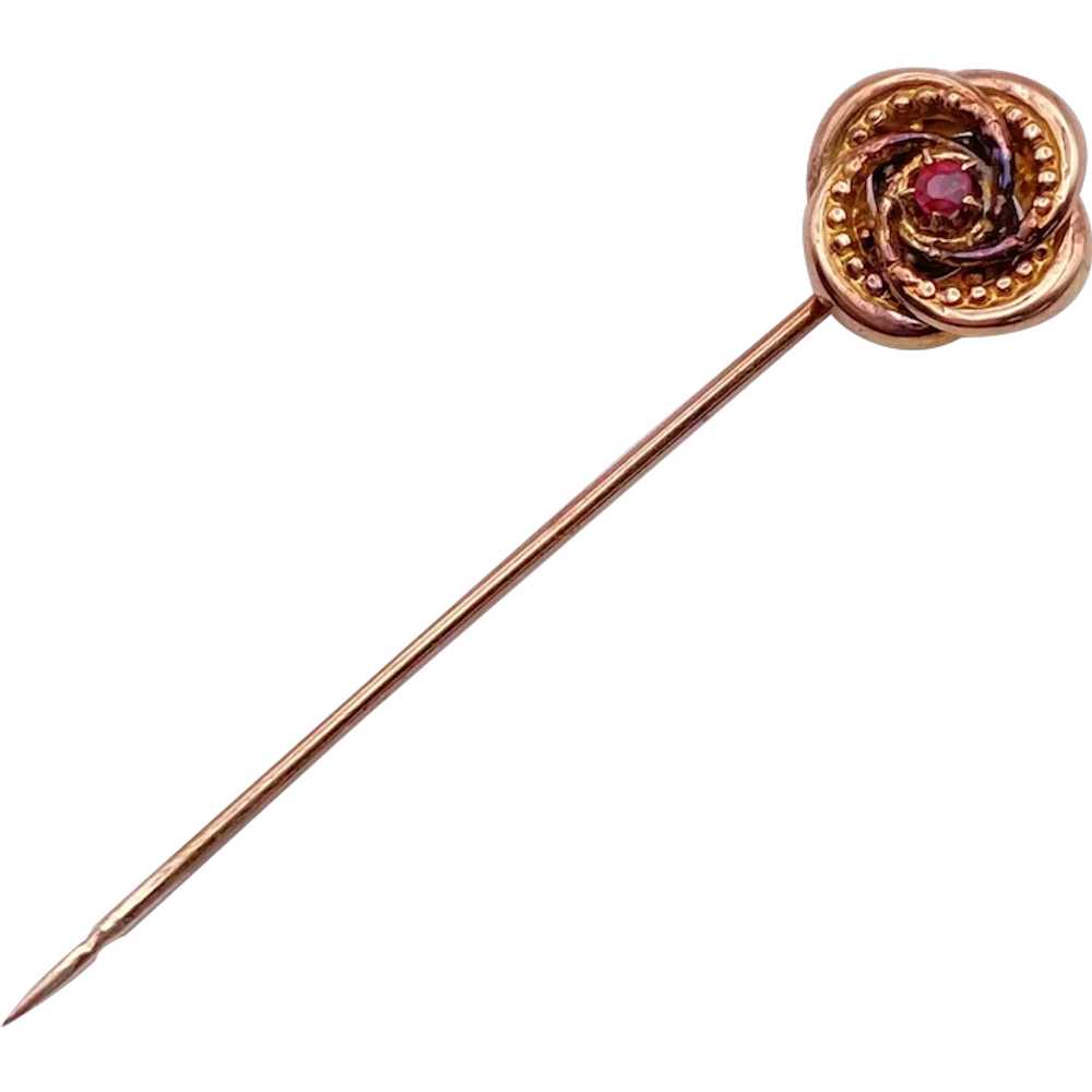 Edwardian Stick Pin Eternity Knot Design 10K Gold… - image 1