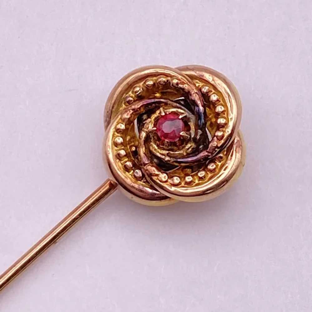 Edwardian Stick Pin Eternity Knot Design 10K Gold… - image 2