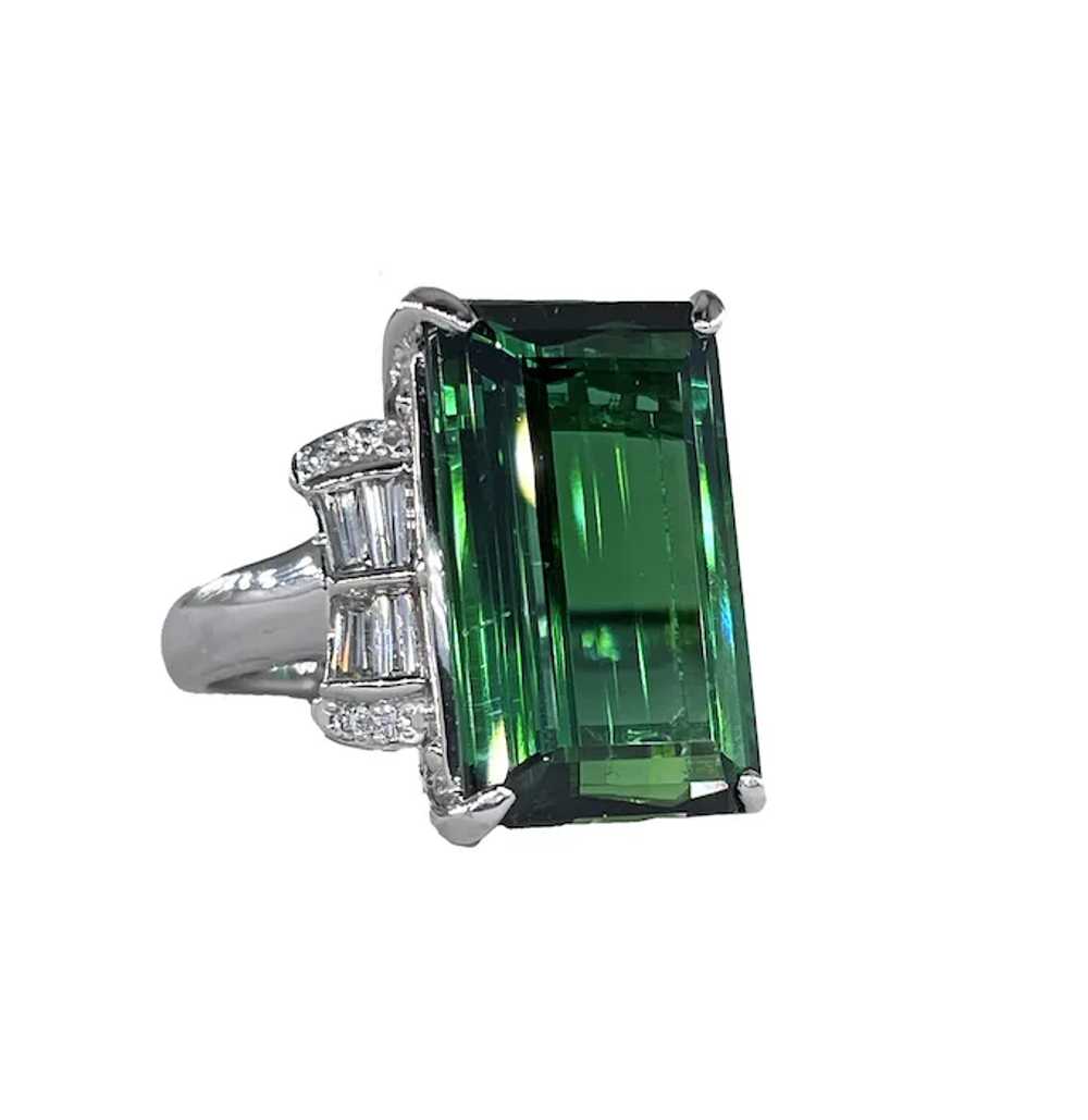 Original Art Deco GIA 12.18ctw Green Tourmaline D… - image 4