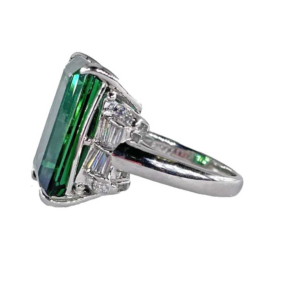 Original Art Deco GIA 12.18ctw Green Tourmaline D… - image 5