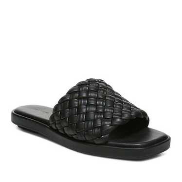 Vince Vince Black Rumi Woven Leather Slides Flat … - image 1