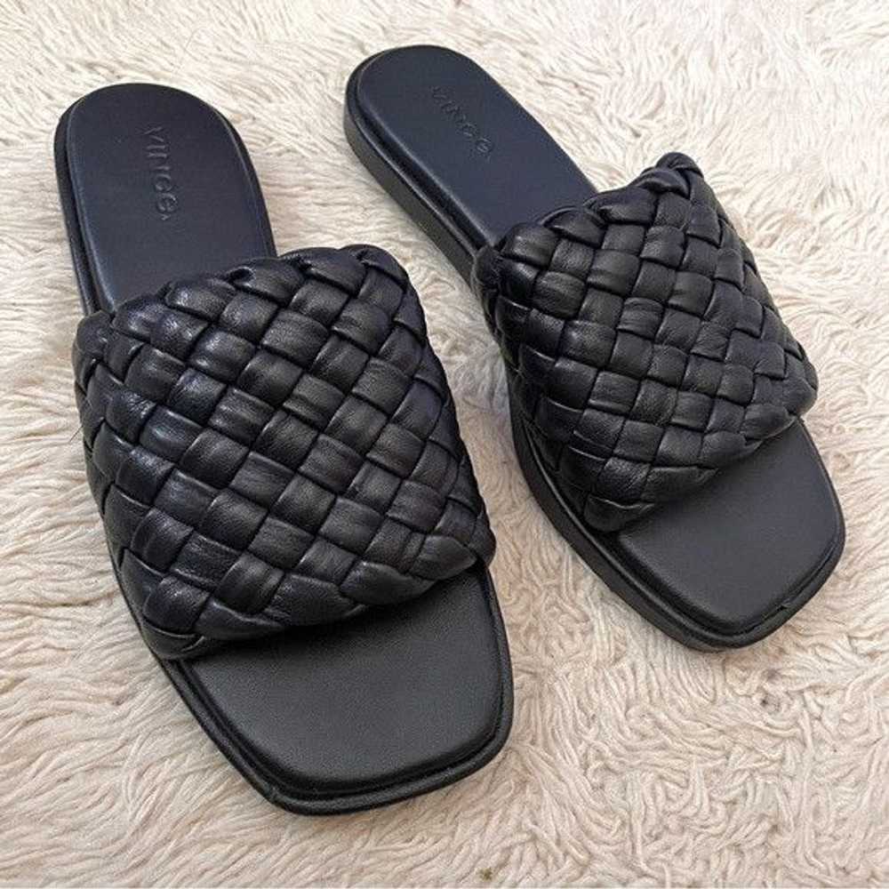 Vince Vince Black Rumi Woven Leather Slides Flat … - image 7