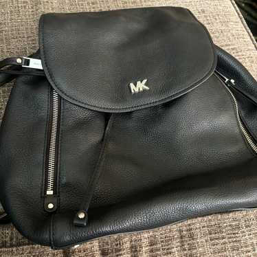 Michael Kors Black Pebbled Leather Backpack