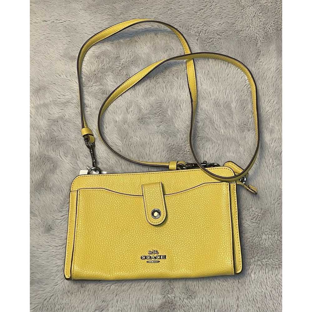 Coach Leather Suede Super Soft Pale Yellow Clutch… - image 1