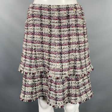 Chanel FW2005 Grey Purple Silk Blend Layered Skirt