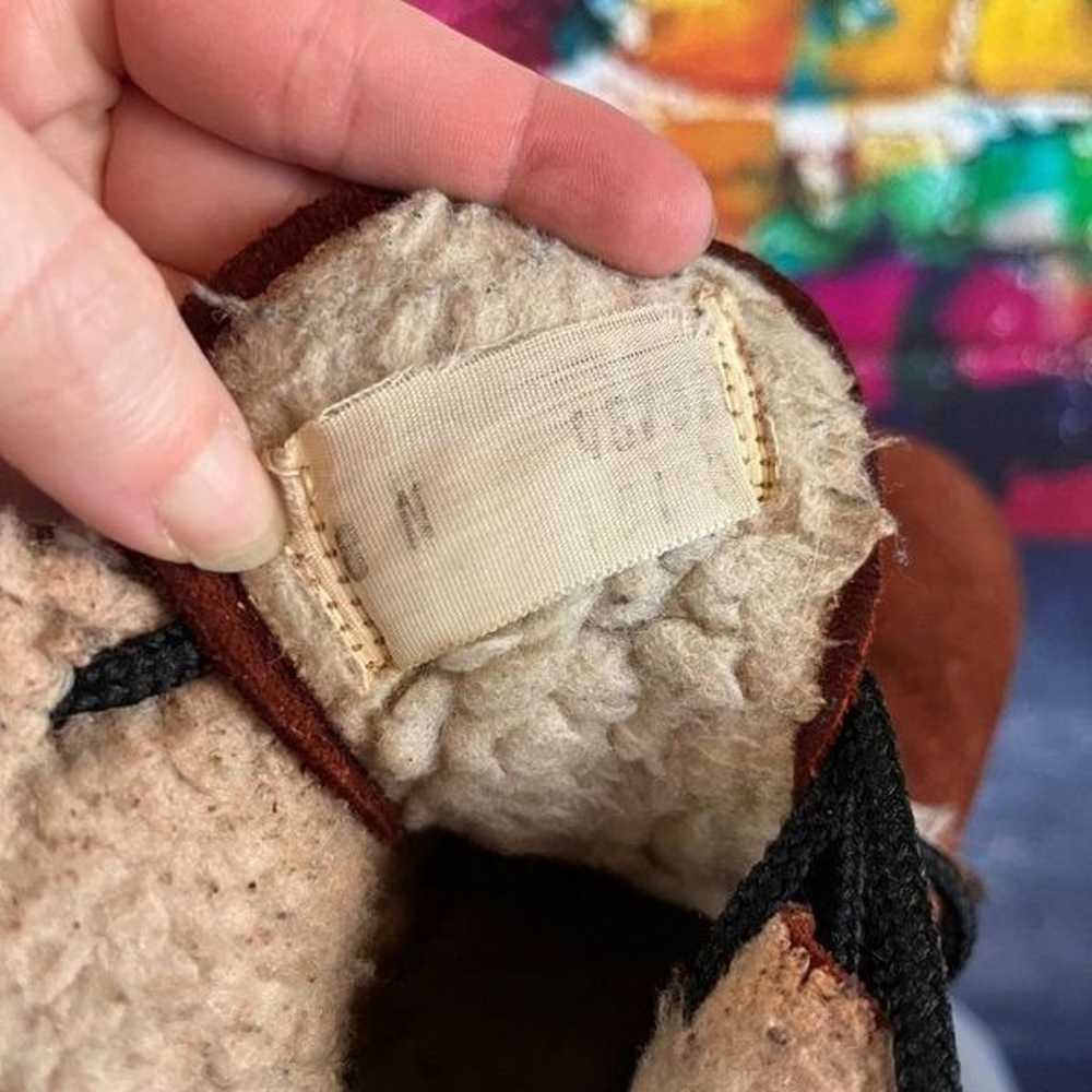 Vintage Dexter Suede Leather Faux Sherpa Lined La… - image 11