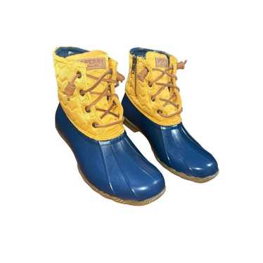 Sperry Saltwater chevron stich quilted rain boots 