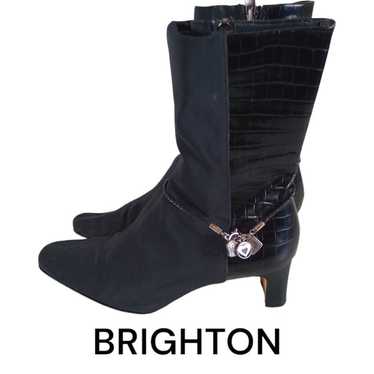 Brighton Women 6 Quick Ankle Boots Booties Black … - image 1