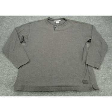 Henleys Columbia Sweater Mens XL Gray Henley Neck… - image 1