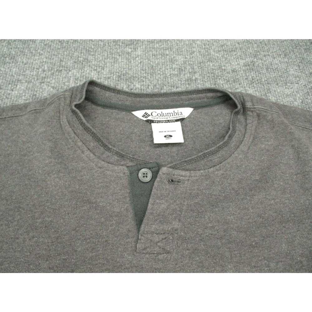 Henleys Columbia Sweater Mens XL Gray Henley Neck… - image 3