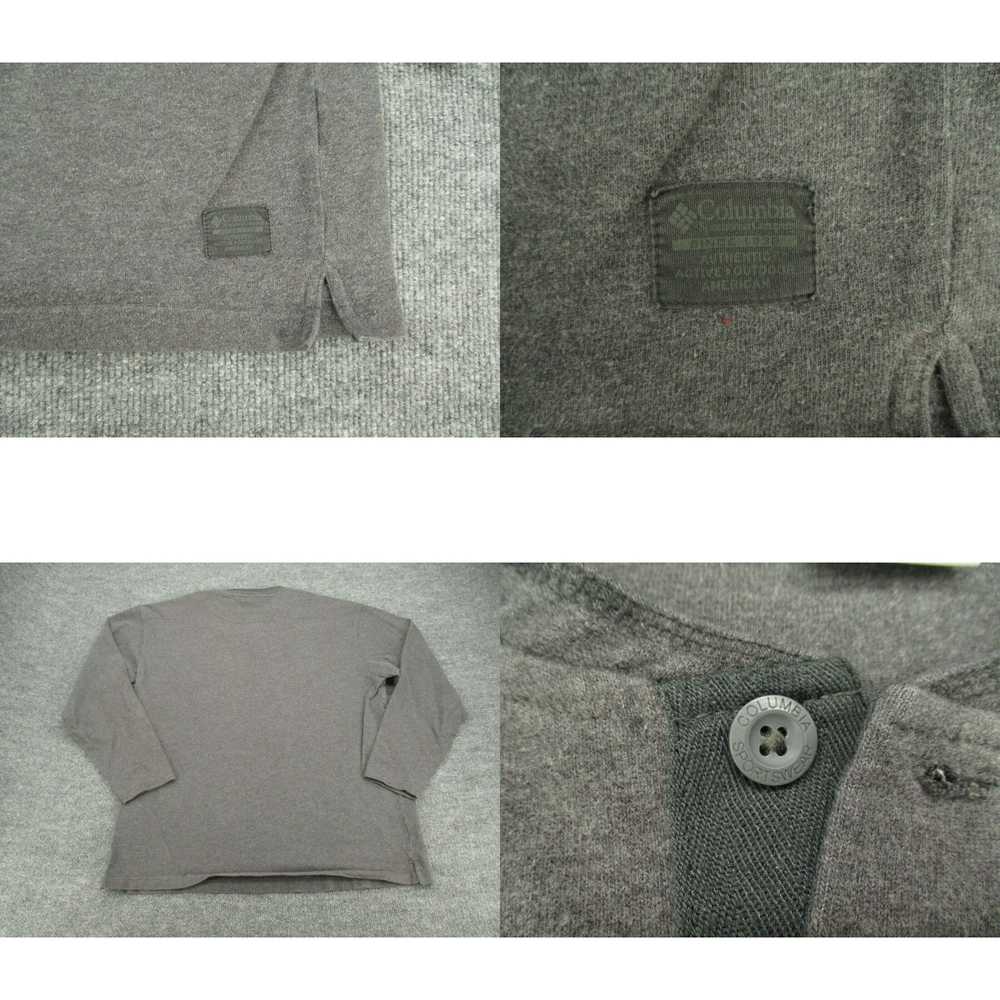 Henleys Columbia Sweater Mens XL Gray Henley Neck… - image 4