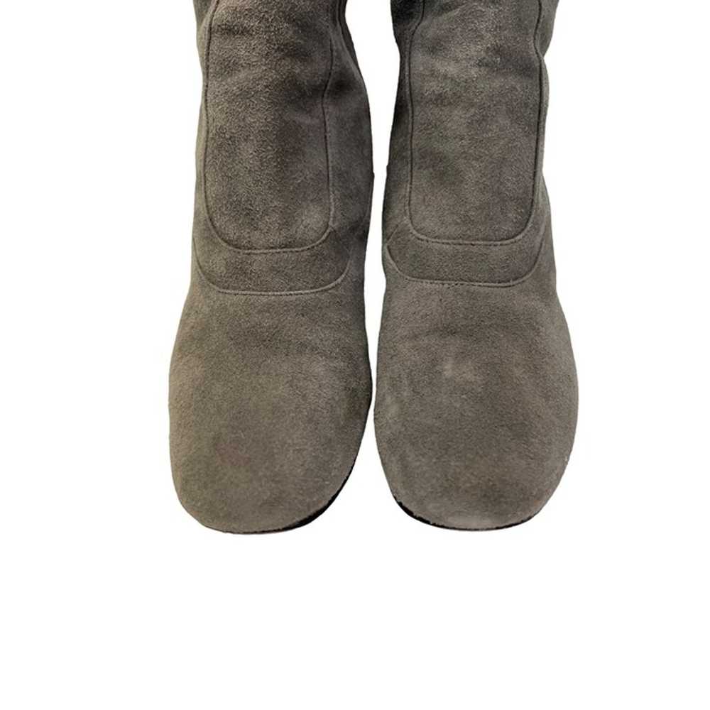 Cole Haan Cora Gray Leather Suede Tall Wedge Boots - image 4