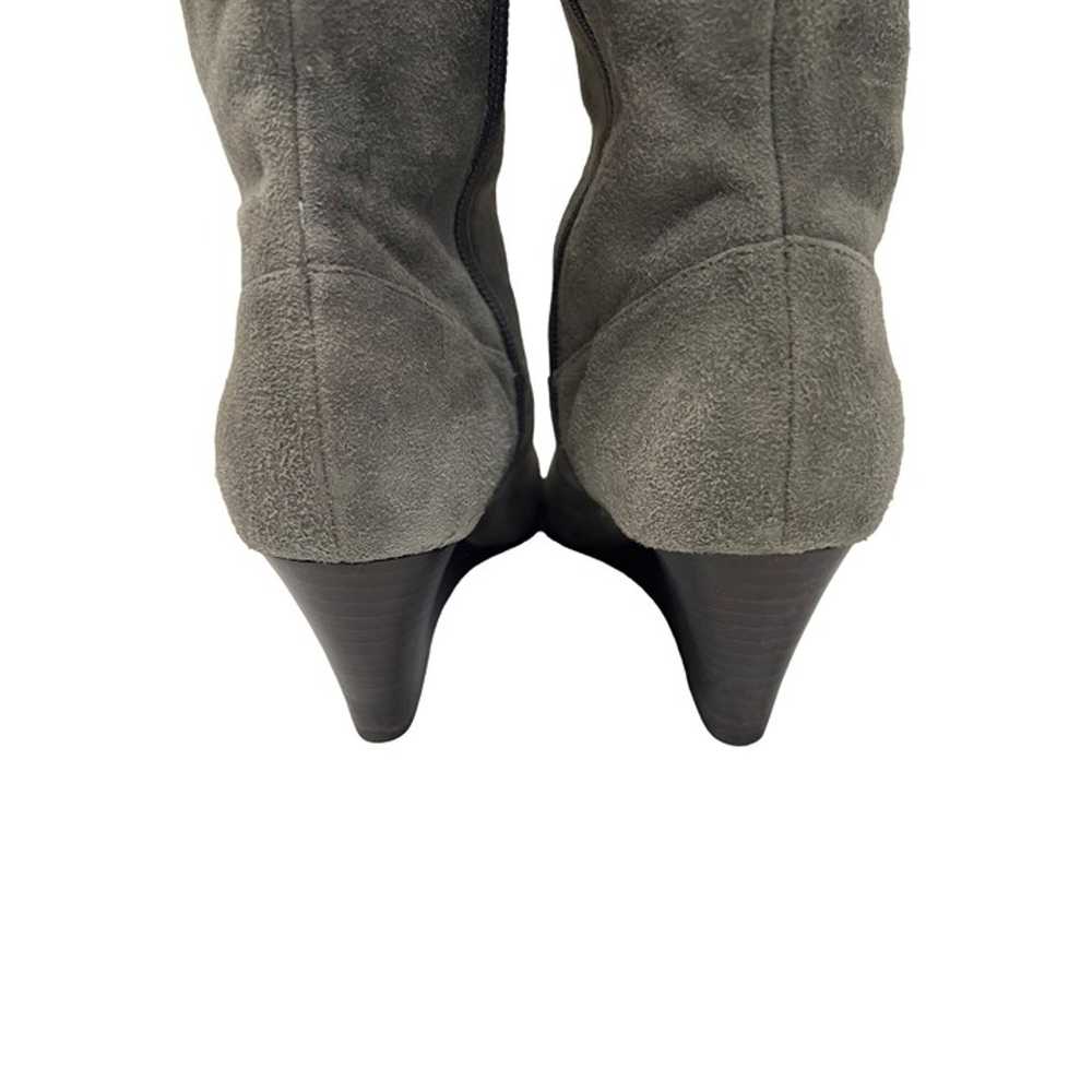 Cole Haan Cora Gray Leather Suede Tall Wedge Boots - image 5