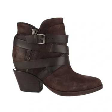 EC ASH Manathan Leather Suede Moto Ankle Boots Boo