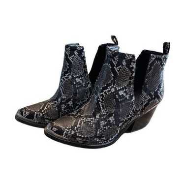 Jeffrey Campbell Cromwell Black Snake Ankle Boot