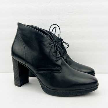 Paul Green Ophelia Lace-Up Leather Bootie Black