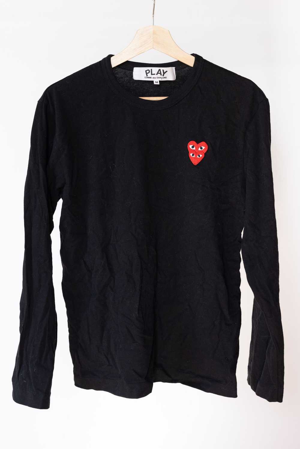 Comme Des Garcons Play Embroidered Two Heart T-sh… - image 2