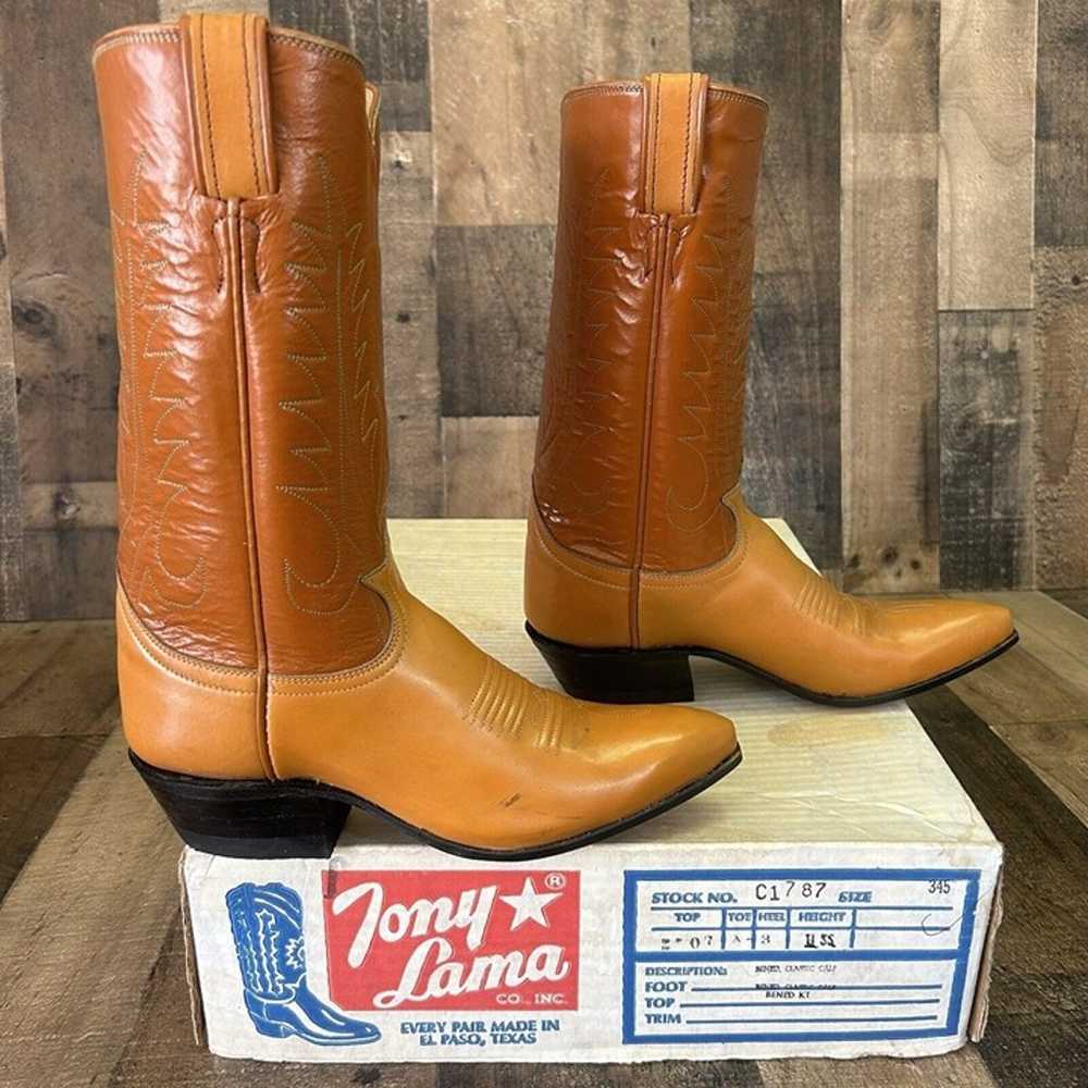 Tony Lama Vintage Pointed Toe Cowboy Boots Womens… - image 10