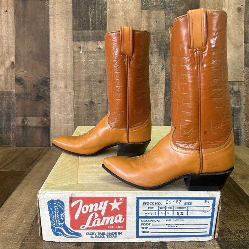 Tony Lama Vintage Pointed Toe Cowboy Boots Womens… - image 11