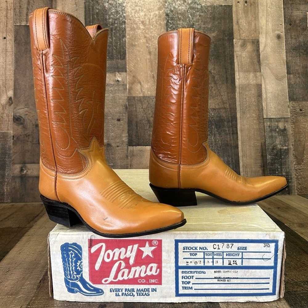 Tony Lama Vintage Pointed Toe Cowboy Boots Womens… - image 12