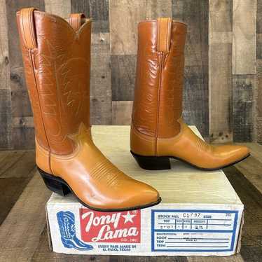 Tony Lama Vintage Pointed Toe Cowboy Boots Womens… - image 1