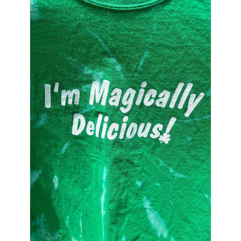 Gildan Bleach Dyed Magically Delicious Green T-Sh… - image 3