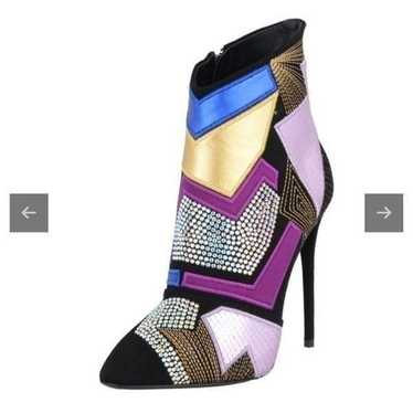 Giuseppe Zanotti Crystals Patchwork Ankle Boots