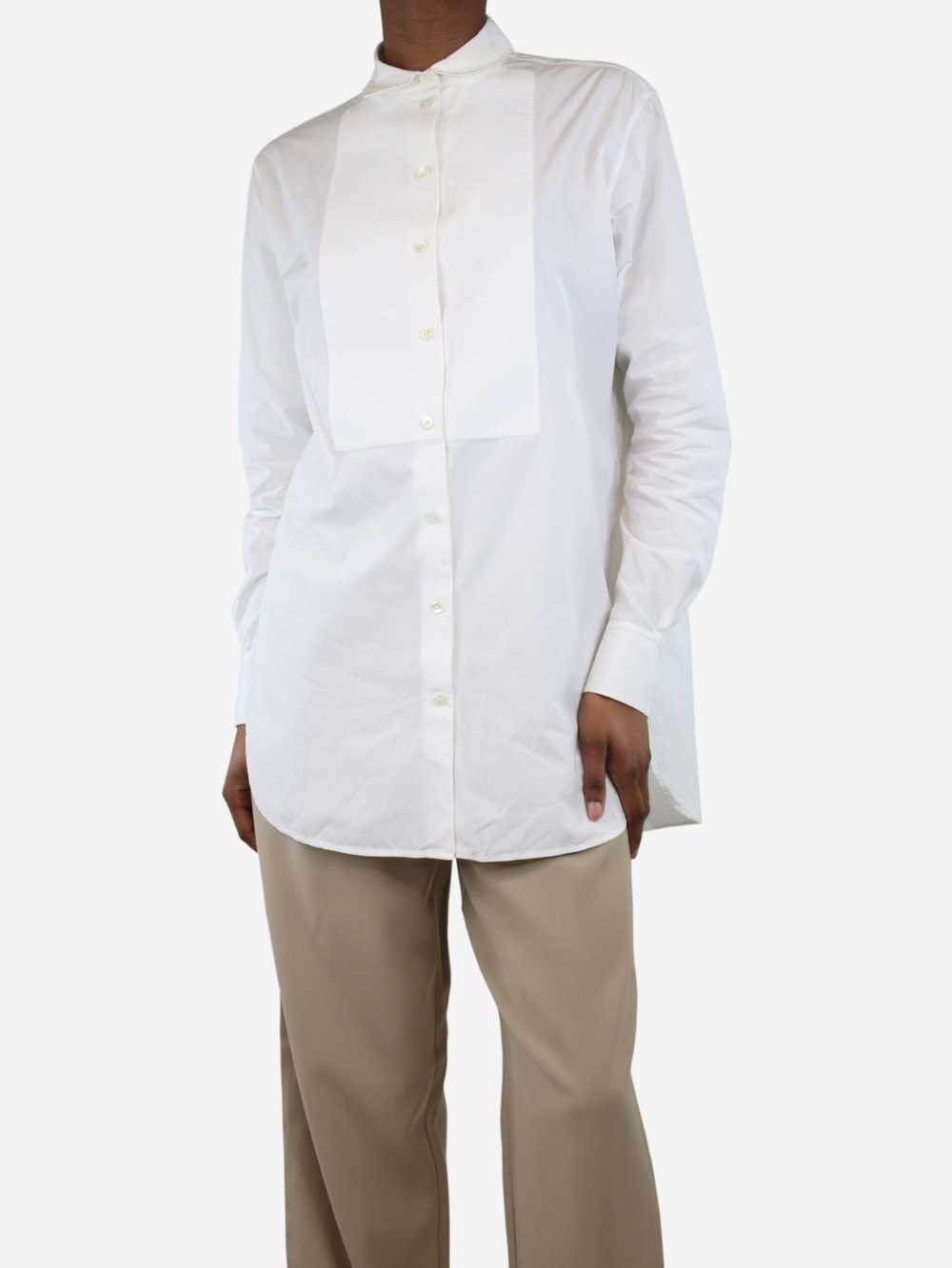 Celine White long cotton shirt - size UK 6 - image 1